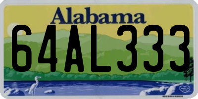 AL license plate 64AL333
