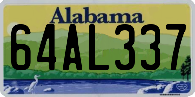 AL license plate 64AL337