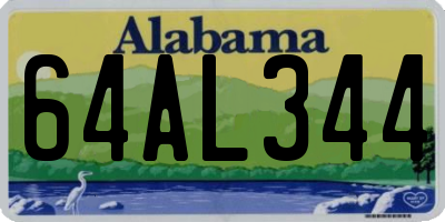 AL license plate 64AL344