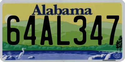 AL license plate 64AL347