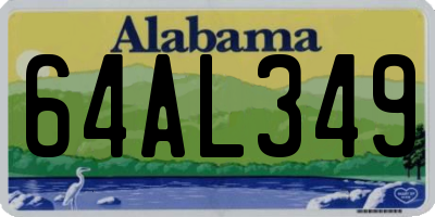 AL license plate 64AL349