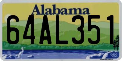 AL license plate 64AL351