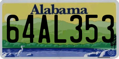 AL license plate 64AL353