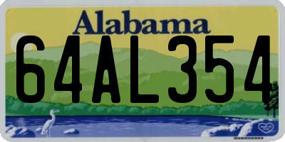 AL license plate 64AL354