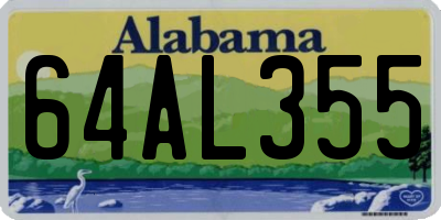 AL license plate 64AL355