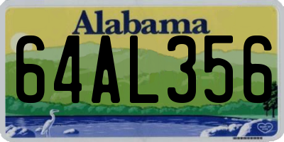 AL license plate 64AL356