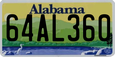 AL license plate 64AL360
