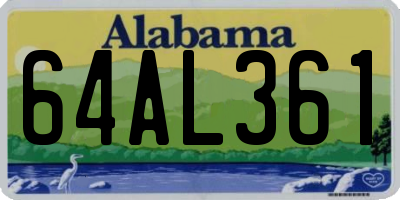 AL license plate 64AL361