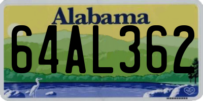 AL license plate 64AL362