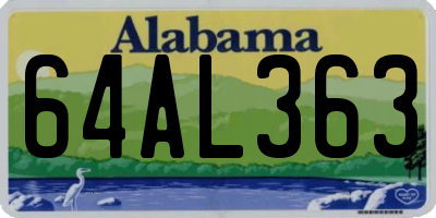 AL license plate 64AL363