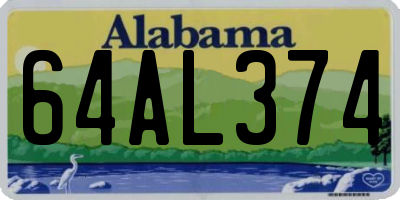 AL license plate 64AL374