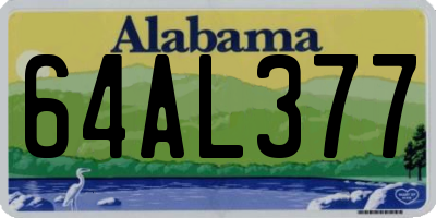 AL license plate 64AL377