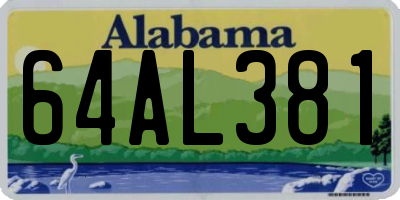 AL license plate 64AL381