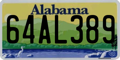 AL license plate 64AL389