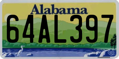 AL license plate 64AL397