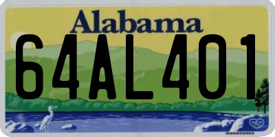 AL license plate 64AL401