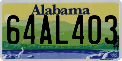AL license plate 64AL403