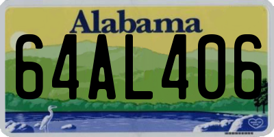 AL license plate 64AL406