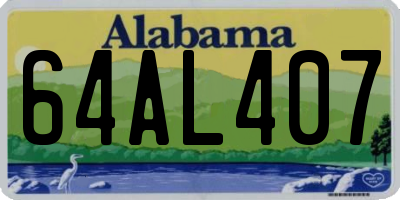 AL license plate 64AL407
