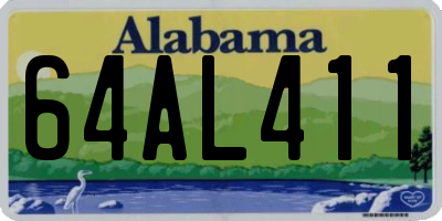 AL license plate 64AL411