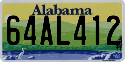 AL license plate 64AL412