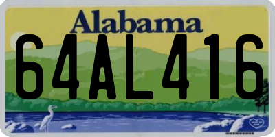 AL license plate 64AL416