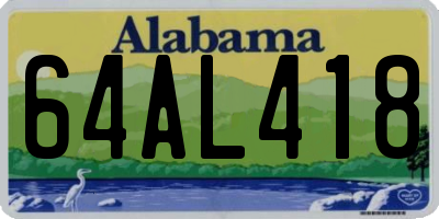 AL license plate 64AL418