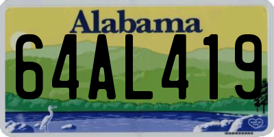 AL license plate 64AL419
