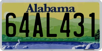 AL license plate 64AL431