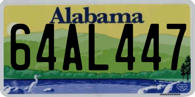 AL license plate 64AL447