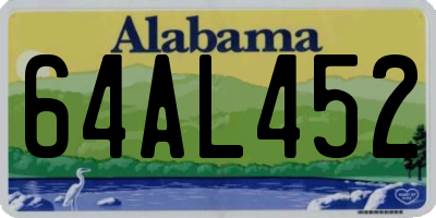 AL license plate 64AL452