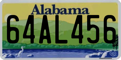 AL license plate 64AL456
