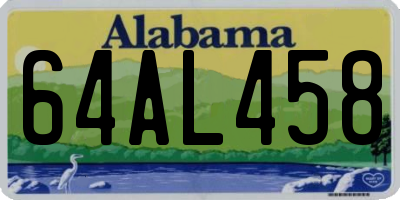 AL license plate 64AL458