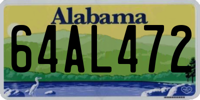 AL license plate 64AL472