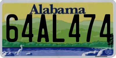 AL license plate 64AL474