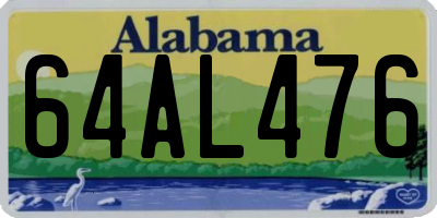 AL license plate 64AL476