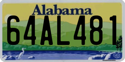 AL license plate 64AL481