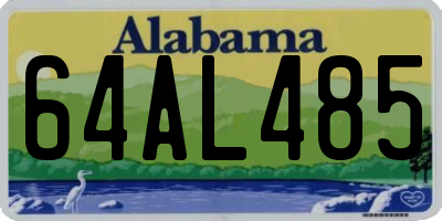 AL license plate 64AL485