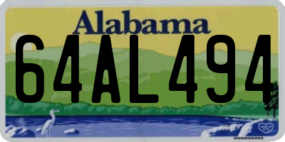 AL license plate 64AL494