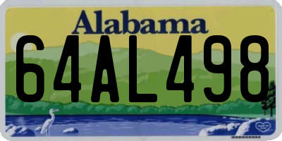 AL license plate 64AL498
