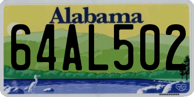 AL license plate 64AL502