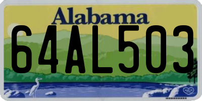 AL license plate 64AL503