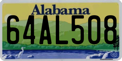 AL license plate 64AL508