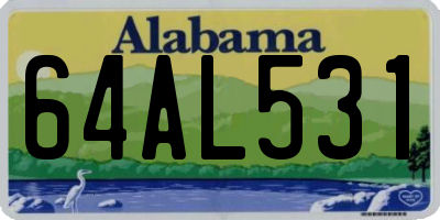 AL license plate 64AL531