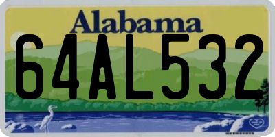 AL license plate 64AL532