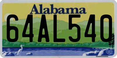 AL license plate 64AL540