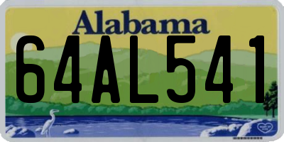 AL license plate 64AL541