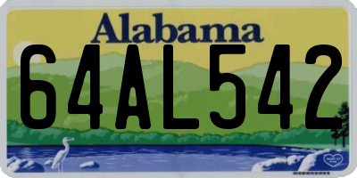 AL license plate 64AL542