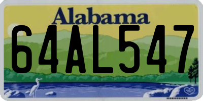 AL license plate 64AL547