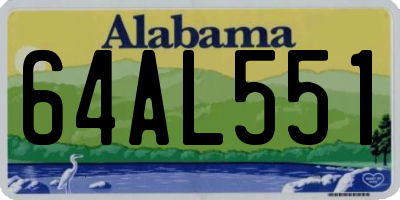 AL license plate 64AL551